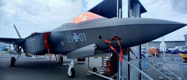 A mock-up of an F-35A in Luftwaffe markings was showcased at the ILA Berlin Air Show in 2024. Work to build the first of 35 such aircraft for Germany has now begun at the Fort Worth production facility in Texas.