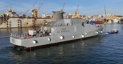 The first Qatari fast attack craft, Al Wakrah (Q51), at its launch at Dearsan Shipyard in Istanbul on 17 November 2025.