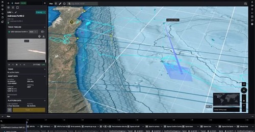 A screenshot showing Lattice-enabled simultaneous multidomain command-and-control of unmanned systems at the US Navy's 'Integrated Battle Problem 24.1' exercise.