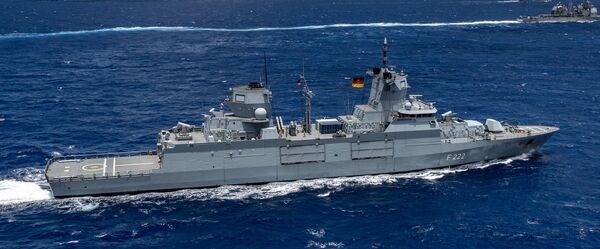 The Baden-Württemberg (Type 125)-class frigate 
        
        (F 222)
        
        during Exercise 'RIMPAC 2024'. The class is in line to be the first in the German Navy to be integrated with Lockheed Martin Canada's CMS 330.