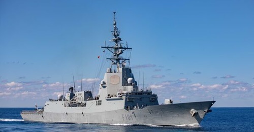 Spanish Navy Álvaro de Bazán (F-100)-class frigate 
        
         (F 101). The modernisation of the class is expected to extend their service lives to 2045.