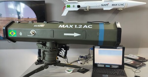The MAX 1.2 AC, jointly developed by the Brazilian Army Technological Center and Edge Group's SIATT - Engenharia, Indústria e Comércio, has a maximum range of 3 km.