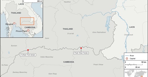 On the second day of renewed fighting, the conflict between Thailand and Cambodia has spread along the two countries' shared border.