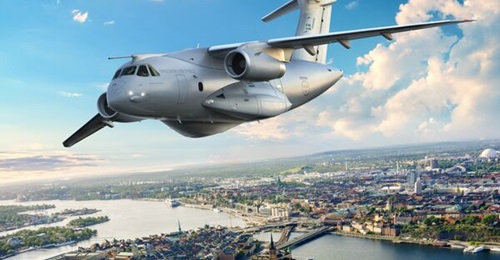An artist's impression of the KC-390/C-390 in Swedish markings after the country announced its selection of the type on 9 November 2024. A contract for four aircraft was finalised in October 2025.