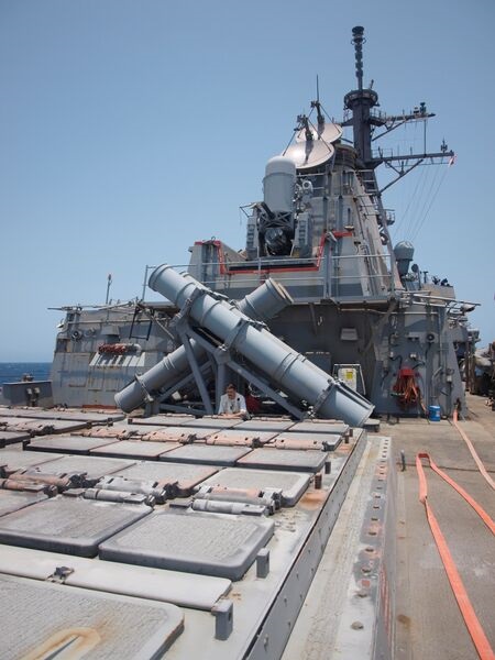 The US Navy is spending more money and time maintaining older destroyers, like USS 
        
        , shown here operating in the Red Sea.