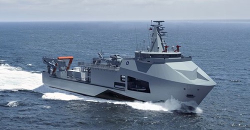 Concept graphic of the Polish Navy's future 
        
        submarine rescue ship.