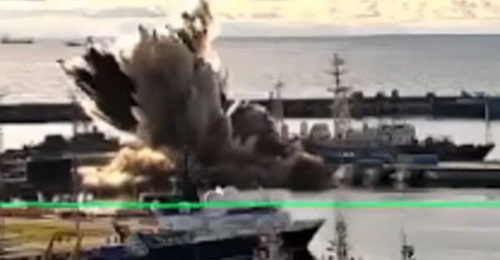 Images released by the SBU on 15 December 2025 showed the moment of the purported UUV explosion, with the Kilo II submarine seen just to the left of the detonation.