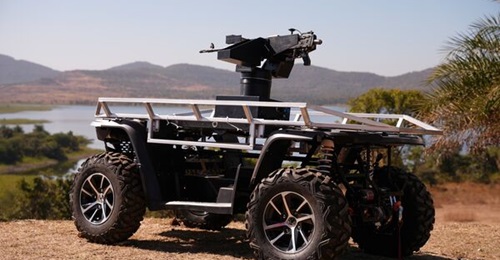 Indian firm Bhairav Robotics unveiled its Vrishabh combat ATV in early December.