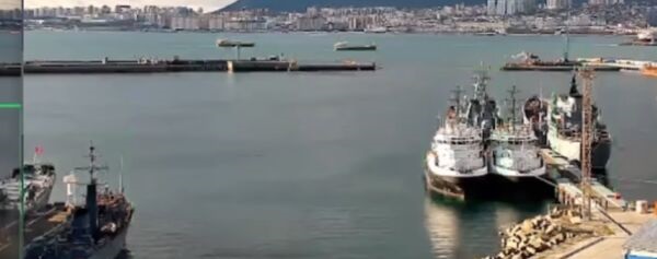 Video of the attack released by Ukraine's Security Service on 15 December shows the open entrance to Russia's Black Sea Fleet base in Novorossiysk.