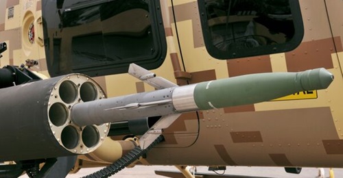 BAE Systems APKWS rocket fitted to Bell 407GT Armed Scout.