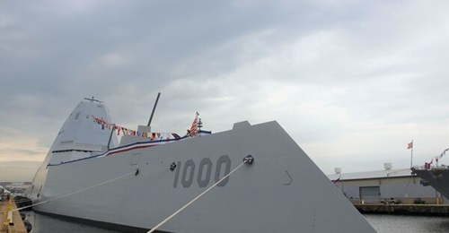 DDG 1000s, like the USS 
        
         shown here, featured large naval guns, but the US Navy opted to buy more traditional guided-missile destroyers instead.