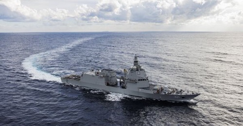 Indonesia's second Brawijaya-class frigate, 
        
        , seen here at its sea trials.
