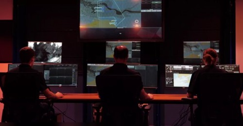 A picture of Thales' mine-countermeasures command centre in operation.