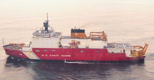 USCG Cutter 
        
         shown here operating in the Gulf of Alaska, is one of three operational Arctic-capable icebreakers.