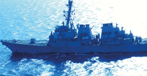 US Navy ships like USS 
        
        , shown here operating in the Red Sea, relied heavily on interceptors for missile defence in the region.