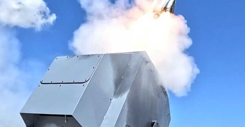 Zone 5 Technologies' White Spike C-UAV interceptor missile system seen during testing in imagery released in September 2025.