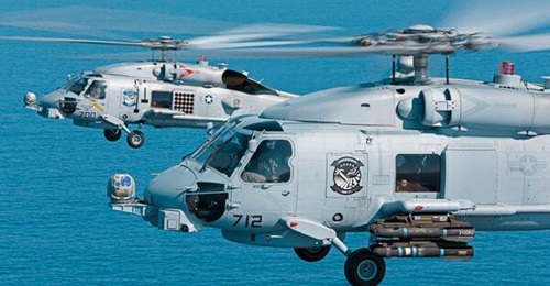 Seen being carried by US Navy MH-60R helicopters, the Hellfire has been approved for sale to Denmark for likely use aboard the same platform.