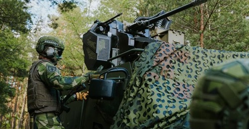 A surface-mounted Saab Trackfire ARES RWS.