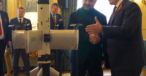 Screengrab depicting the Octopus interceptor from a video posted by Ukrainian President Volodymyr Zelensky on 24 October 2025.