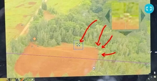 Screengrab of an operator spotting four vehicles using a Kestrel UAV swarm during JPMRC 26-1. The UAVs were designated using the Nemyx Pixel Lock feature and went on to engage independently to neutralise their targets.