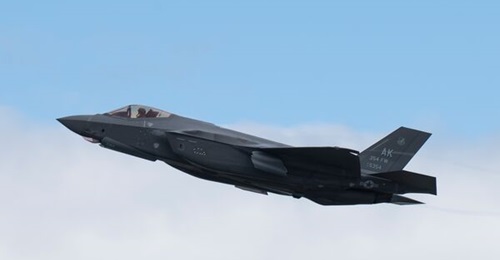 A US Air Force F-35A Lightning II fighter. Lockheed Martin reported a record production of 191 F-35s in 2025.