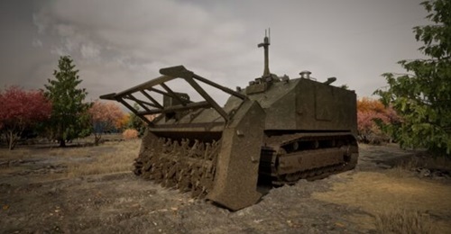 A graphic of Pearson Engineering's MW370 NG mine clearance vehicle with mine tiller attachment, released upon its launch on 19 January 2026.