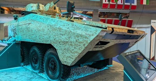 ST Engineering's amphibious, seagoing Terrex s5 IFV variant, unveiled at DIMDEX 2026.