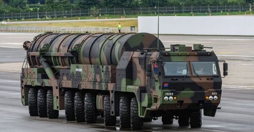 The Hyunmoo-5 missile seen at South Korea's Armed Forces Day in October 2024.