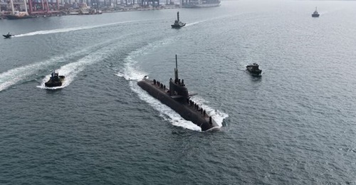 Taiwan's first indigenous submarine seen here during its sea trials in January 2026.