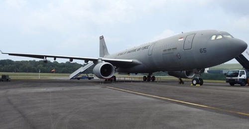 One of Singapore's six A330 MRTT aircraft seen here at the Paya Lebar Airbase in September 2023.