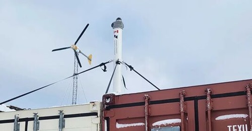 A Dominion Dynamics deployable Sentry Tower. These units provide real-time object/anomaly detection, monitoring, and situational awareness to enhance decision support.