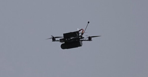 Renegade UxS Nightmare FPV seen during the flight display at UMEX 2026.