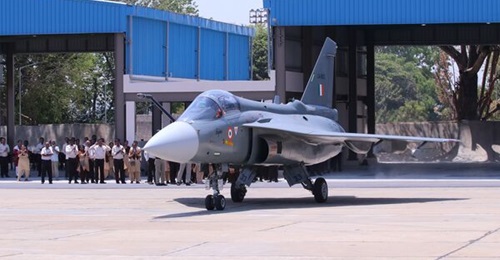 The first-production Tejas Mk 1A prepares for take-off from the HAL airport in Bangalore on 28 March 2023.