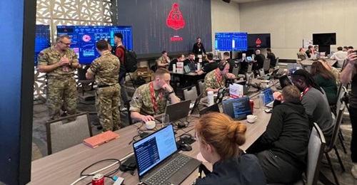 The red team, seen here carrying out various operational scenarios that mimic genuine cyber threats, at 'Defence Cyber Marvel' 2026 in Singapore.