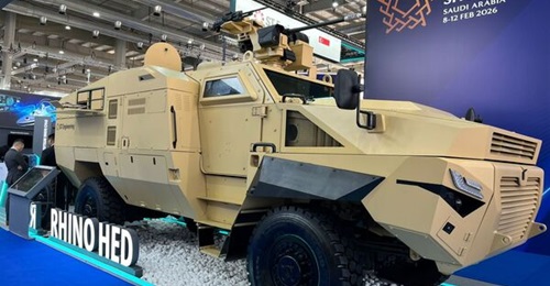 ST Engineering's Rhino HED is seen displayed at WDS 2026.