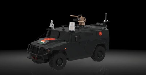 A concept image of Jugapro's Skynerad² C-UAS mounted on a military vehicle.