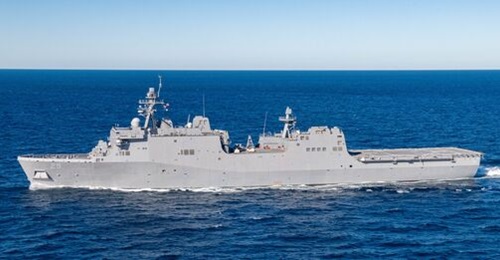 USS 
        
        , shown here, is the first LPD to be outfitted with an EASR suite.