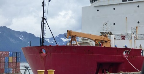 , one of the three current US icebreakers available for polar missions, is shown here in Alaska. The US Coast Guard is augmenting its icebreaker fleet.