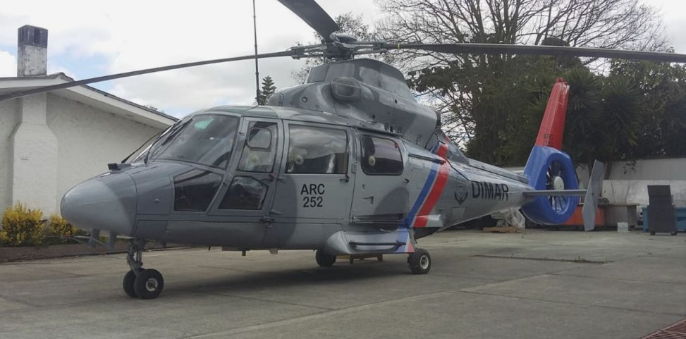 One of the two Dauphins being delivered to Colombia this month wears the livery of the DIMAR (Dirección Maritima), which is the country’s civil maritime administration. The DIMAR is dependant on the country’s defence ministry and managed by an admiral, as the budget for it was supplied by the defence ministry. (Colombian Navy)