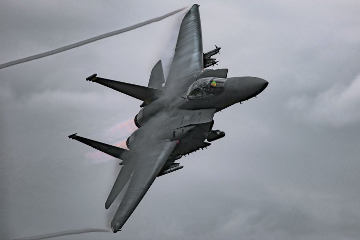 The F-15E Strike Eagle should be equipped with the new EPAWSS electronic warfare pod in the early 2020s, although the status of the upgrade for the F-15C remains unclear. (US Air Force)