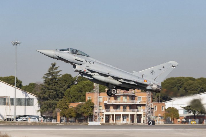 The first of 15 T1 Eurofighters to go through the OFP-02 upgrade plan has bene handed back to the Spanish Air Force for trials. (Airbus)