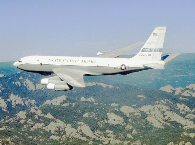 The US Air Force is looking to replace the two OC-135B aircraft (pictured) it has operated in the Open Skies role since 1996 with a pair of new aircraft. (US Air Force)