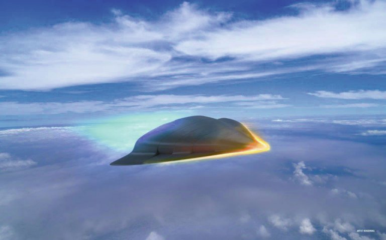 An artist’s rendering of the Raytheon Advanced Missile Systems’ TBG hypersonic weapon system. (Raytheon)