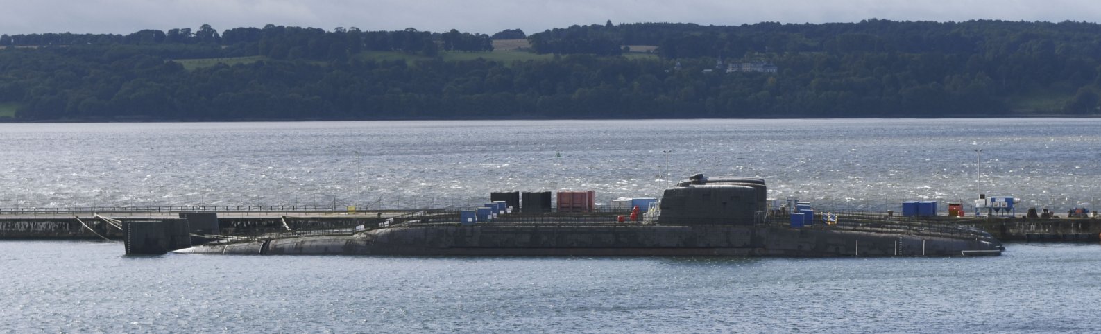 All four decommissioned Resolution-class nuclear-powered ballistic missile submarines seen laid up at Rosyth in 2016. A total of 20 ex-RN boats are awaiting dismantling. (Richard Scott/NAVYPIX)