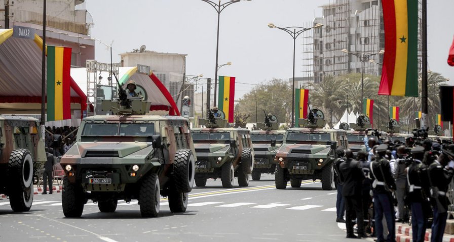 The new Bastion APCs during Senegal's independence day parade. (Présidence de la République du Sénégal)