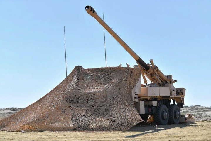 A photograph released by the Saudi Arabian National Guard (SANG) shows a CAESAR purportedly during an exercise in March. The SANG is the only Saudi military organisation that has been seen using the howitzer. (Saudi Arabian National Guard)