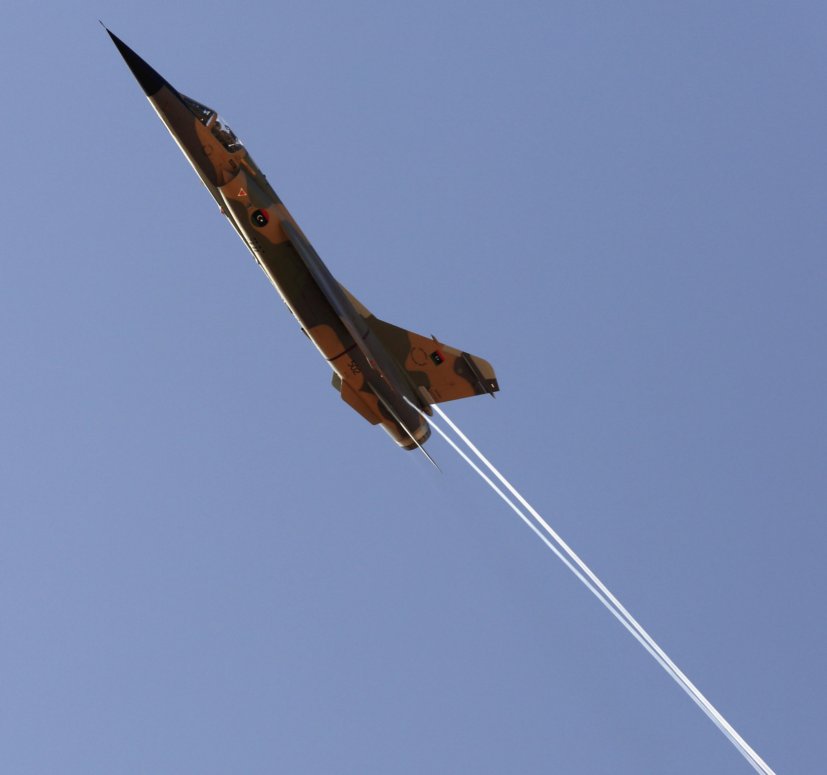 One of the two Mirage F1s that were flown to Malta in 2011, then subsequently operated out of Mistratah Air Base. (Mahmud Turkia/AFP/Getty Images)