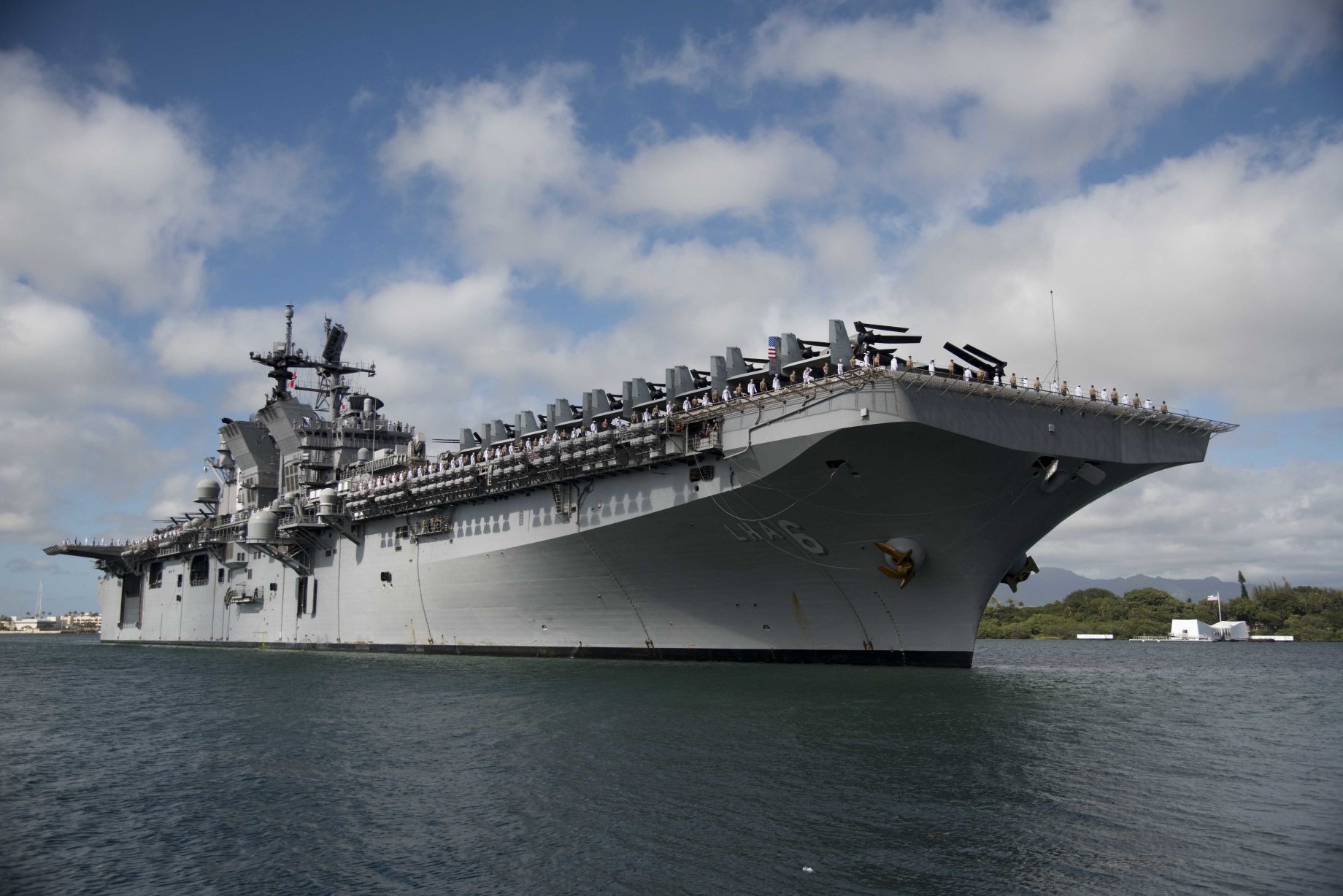 
        Amphibious assault ship USS
        America
        (LHA 6) will be forward-deployed to Japan.
       (USN)