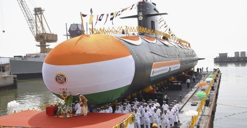 India's Mazagon Dock Shipbuilders Limited launched , the fourth of six Kalvari (Scorpène)-class SSKs on order for the IN, on 6 May in Mumbai.