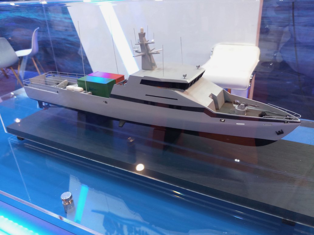 A model of the OPV 45, unveiled for the first time at IMDEX 2019 (IHS Markit/Ridzwan Rahmat)